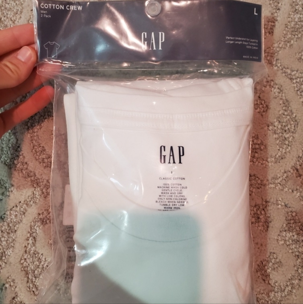 GAP men's 2-pack cotton crew necks
